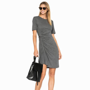 A.L.C. Womens Dress Small Gray Minimalist Ruched Modern City Chic Quiet Luxury